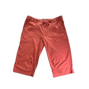 Lucy Activewear Cargo Capris Size Large L Coral Salmon Drawstring Pockets
